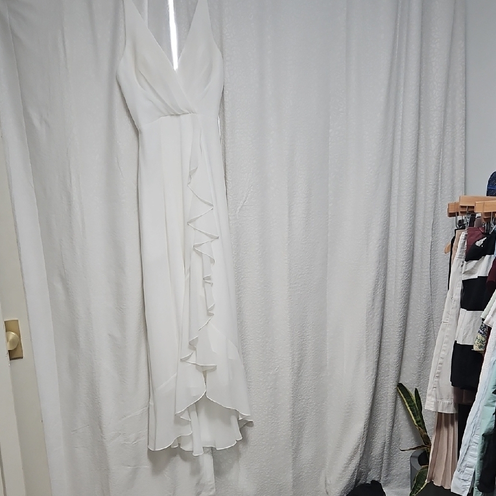 White Speghetti Strap Wedding Gown